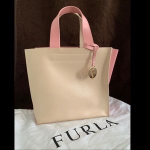 ☆FURLA☆ Divide-it | Pink & Cream | Leather Tote